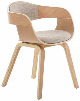 Set van 2 Kongstin eetkamerstoelen Stof natura/Creme,natura