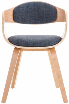 Set van 2 Kongstin eetkamerstoelen Stof natura/Blauww,natura