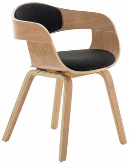 Set van 2 Kongstin eetkamerstoelen Stof natura/donkergrijs,natura, Grijs