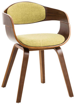 Set van 2 Kongstin eetkamerstoelen Stof walnoot/lichtgroen,walnoot, Groen
