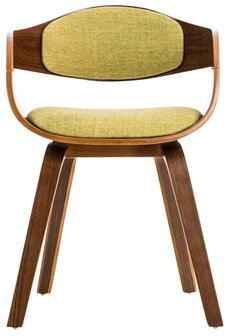 Set van 2 Kongstin eetkamerstoelen Stof walnoot/lichtgroen,walnoot, Groen