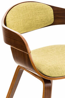 Set van 2 Kongstin eetkamerstoelen Stof walnoot/lichtgroen,walnoot, Groen
