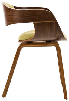 Set van 2 Kongstin eetkamerstoelen Stof walnoot/lichtgroen,walnoot, Groen