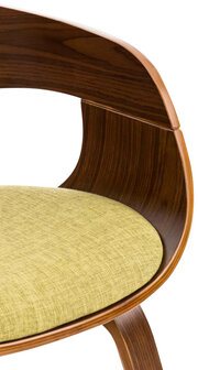 Set van 2 Kongstin eetkamerstoelen Stof walnoot/lichtgroen,walnoot, Groen