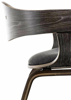 Set van 2 Kongstin eetkamerstoelen Stof grijs/donkergrijs,grijs, Grijs