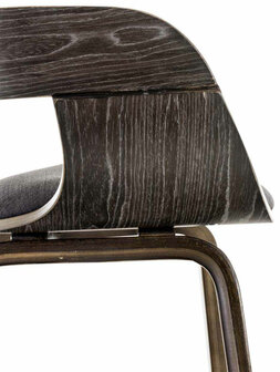Set van 2 Kongstin eetkamerstoelen Stof grijs/donkergrijs,grijs, Grijs
