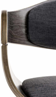 Set van 2 Kongstin eetkamerstoelen Stof grijs/donkergrijs,grijs, Grijs
