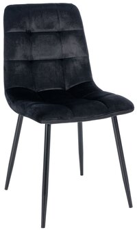 Set van 4 eetkamerstoelen Entibas - Zonder armleuning - Velvet - zwart, Zwart