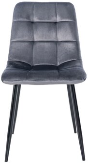 Set van 4 eetkamerstoelen Entibas - Zonder armleuning - Velvet - donkergrijs, Grijs