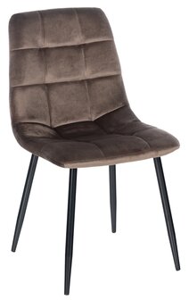 Set van 4 eetkamerstoelen Entibas - Zonder armleuning - Velvet - bruin, Bruin