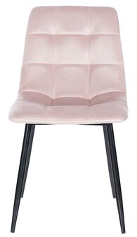 Set van 4 eetkamerstoelen Entibas - Zonder armleuning - Velvet - roze, 