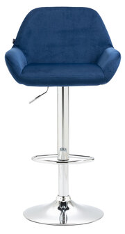 Barkruk Brigi fluweel Blauww,chroom