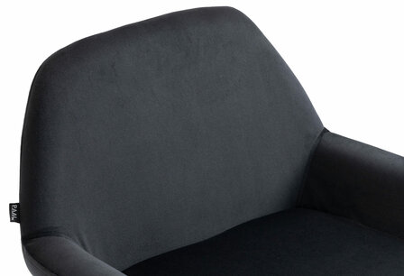 Barkruk Brigi fluweel zwart,chroom, Zwart