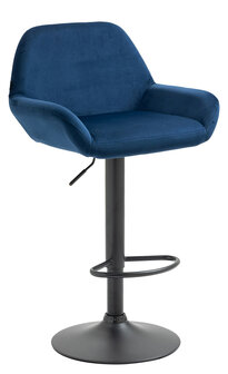Barkruk Brigi fluweel Blauww,zwart