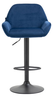 Barkruk Brigi fluweel Blauww,zwart