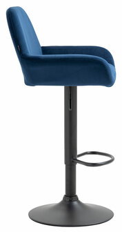 Barkruk Brigi fluweel Blauww,zwart