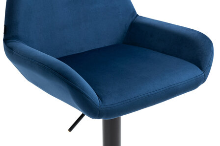 Barkruk Brigi fluweel Blauww,zwart