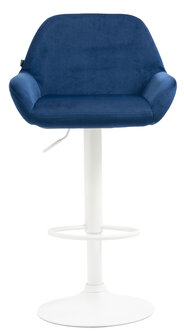Barkruk Brigi fluweel Blauww,wit