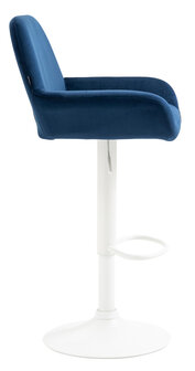 Barkruk Brigi fluweel Blauww,wit