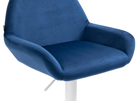 Barkruk Brigi fluweel Blauww,wit