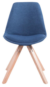 Set van 4 eetkamerstoelen Teulouso stof vierkant Blauww,natura
