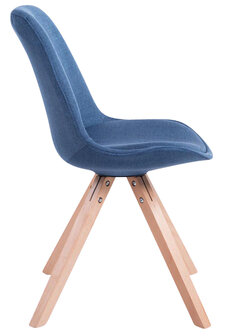 Set van 4 eetkamerstoelen Teulouso stof vierkant Blauww,natura