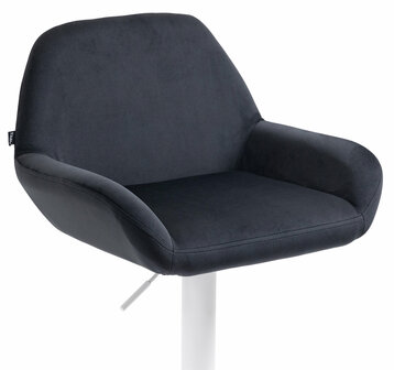 Barkruk Brigi fluweel zwart,wit, Zwart