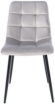 Set van 4 eetkamerstoelen Entibas - Zonder armleuning - Velvet - grijs, Grijs