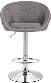 Set van 2 barkrukken Meime stof chroom,licht grijs, Grijs