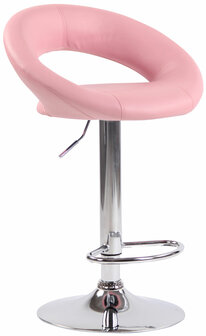 Barkruk Alindo kunstleer roze,chroom, 