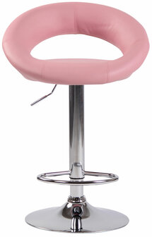 Barkruk Alindo kunstleer roze,chroom, 
