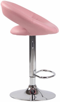 Barkruk Alindo kunstleer roze,chroom, 