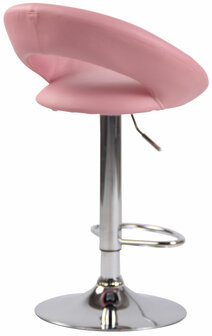 Barkruk Alindo kunstleer roze,chroom, 
