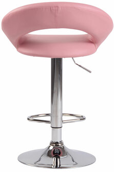 Barkruk Alindo kunstleer roze,chroom, 