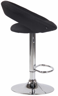 Barkruk Alindo stof zwart,chroom, Zwart