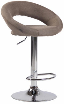Barkruk Alindo stof Taupe,chroom