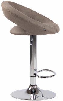 Barkruk Alindo stof Taupe,chroom