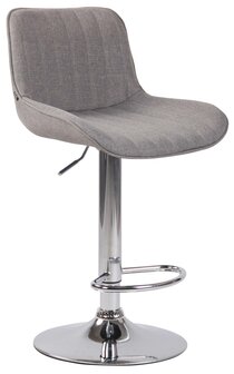 Set van 2 barkrukken Lintine stof grijs,chroom, Grijs