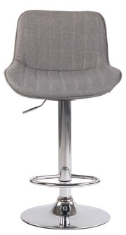 Set van 2 barkrukken Lintine stof grijs,chroom, Grijs