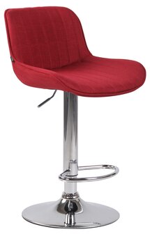 Set van 2 barkrukken Lintine stof rood,chroom, Rood