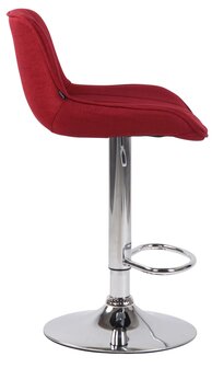 Set van 2 barkrukken Lintine stof rood,chroom, Rood
