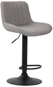 Set van 2 barkrukken Lintine stof grijs,zwart, Grijs