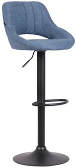 Barkruk Melit stof Blauww,zwart