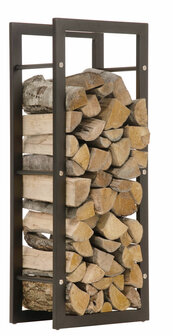Brandhoutstandaard Kire in matzwarte look 25x40x150 cm, Zwart