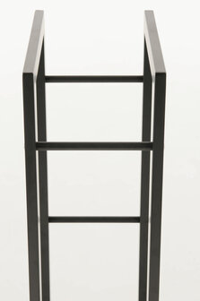 Brandhoutstandaard Kire in matzwarte look 25x40x150 cm, Zwart