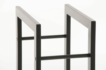 Brandhoutstandaard Kire in matzwarte look 25x40x150 cm, Zwart