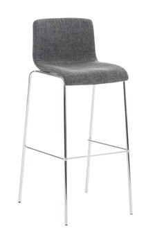 Barkruk Heovor Stof 4 pootframe licht grijs,chroom, Grijs