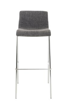 Barkruk Heovor Stof 4 pootframe licht grijs,chroom, Grijs