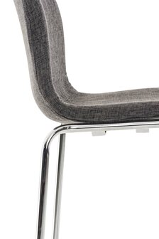 Barkruk Heovor Stof 4 pootframe licht grijs,chroom, Grijs