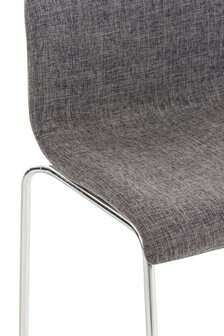 Barkruk Heovor Stof 4 pootframe licht grijs,chroom, Grijs